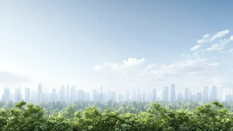 City landscape showcasing tall buildings in the background 