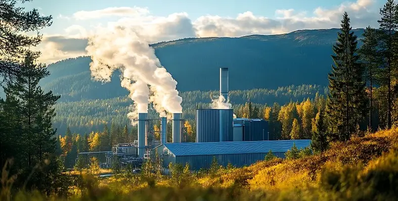 Image of a geothermal plant in Europe